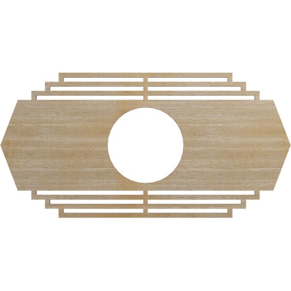Ekena Millwork Chrysler Wood Fretwork Pierced Ceiling Medallion, Hickory, 16"W x 8"H x 4 1/4"ID x 3/8"T CMWP16X08X0375CSHI - main